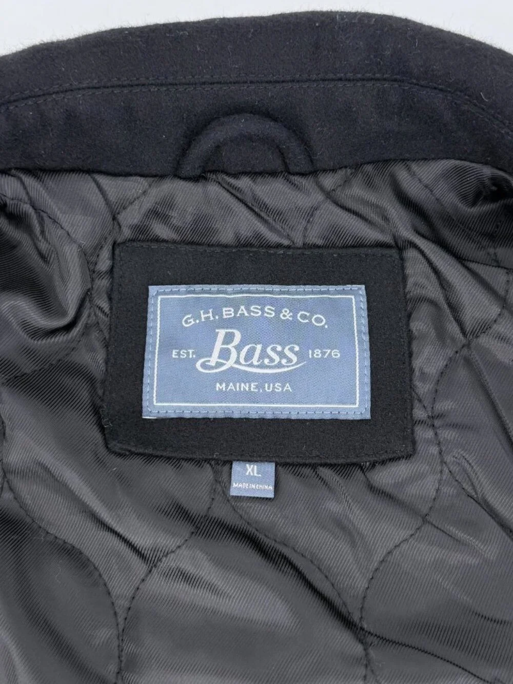 G.H. Bass Black Heavyweight Wool Blend Button Front Field Jacket Mens XL